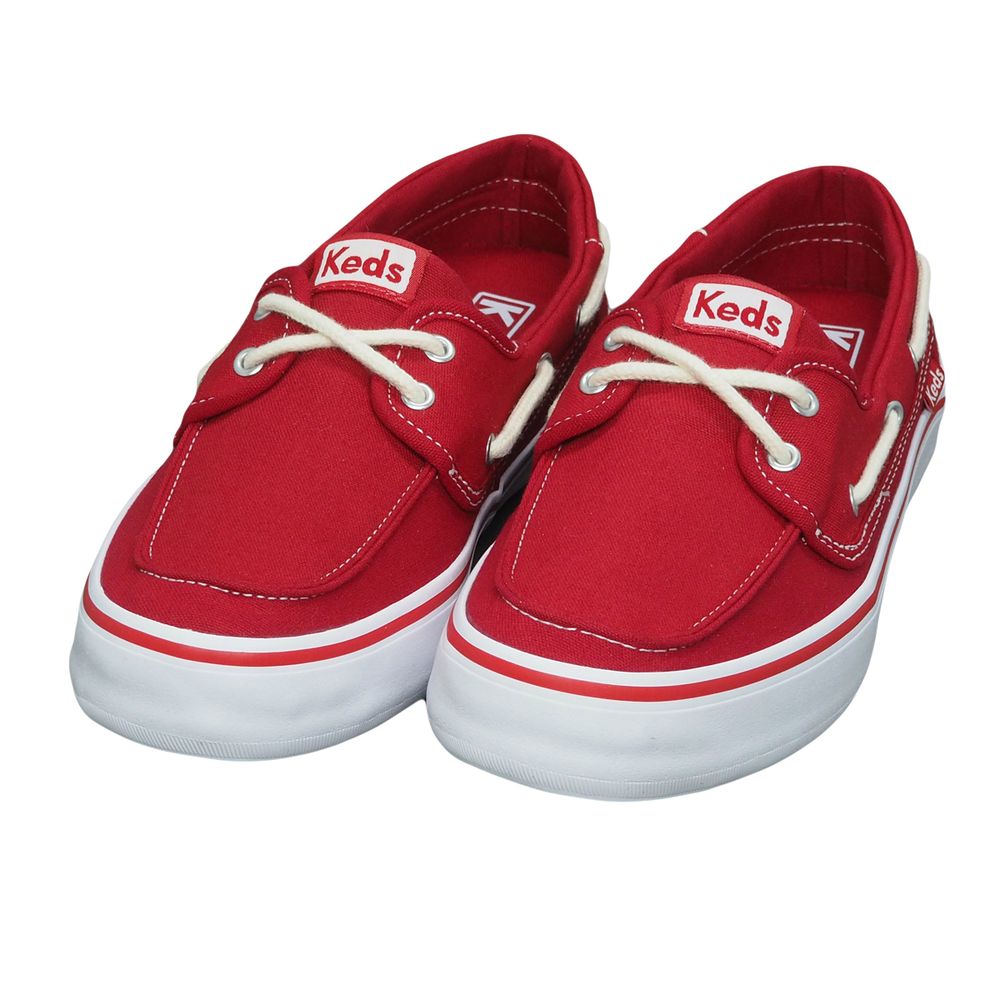 Tênis Keds da linha Baybird Canvas: vermelho + solado branco - Espaco Tenis