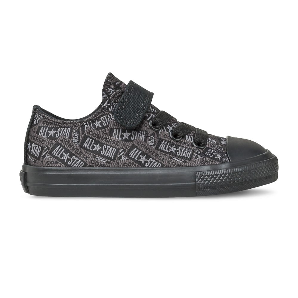 Kids black velcro converse Clearance