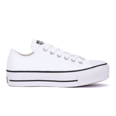 All Star Plataforma Branco de Couro