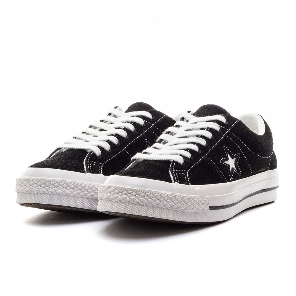 converse one star black white suede