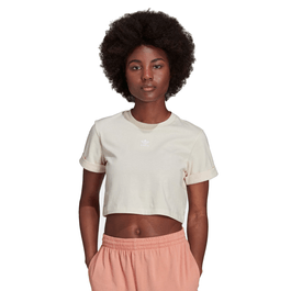 Camiseta Adidas Cropped Adicolor Essentials Off White