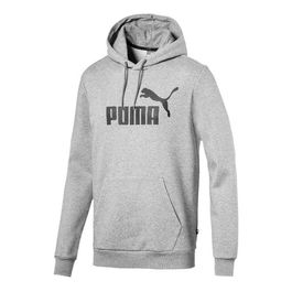 Moletom Puma Mn Essentials Logo Hoodie FL na cor cinza