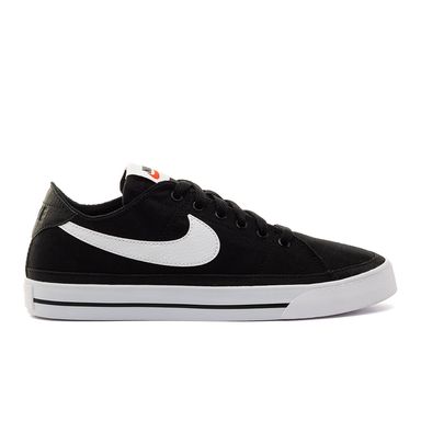 VIsão lateral do Tênis Nike Court Legacy Canvas preto