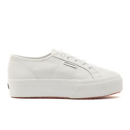 Vista lateral do Tênis Superga 2790 Leather na cor branca