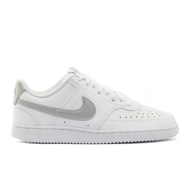 Visão lateral do Tênis Nike Court Vision Low Branco/Prata