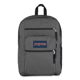 Visão frontal da mochila jansport big student cinza