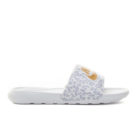 Chinelo Nike Victori One Slide Print White/Metallic Gold Espaco