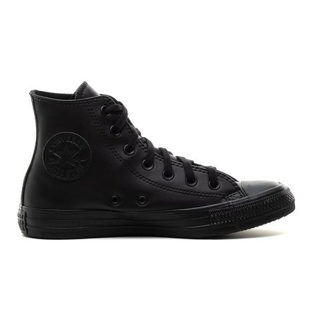 Converse Couro Preto Cano Alto Tênis All Star Couro Tenis