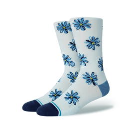 Meia Stance Gouache Blue estampa de flores