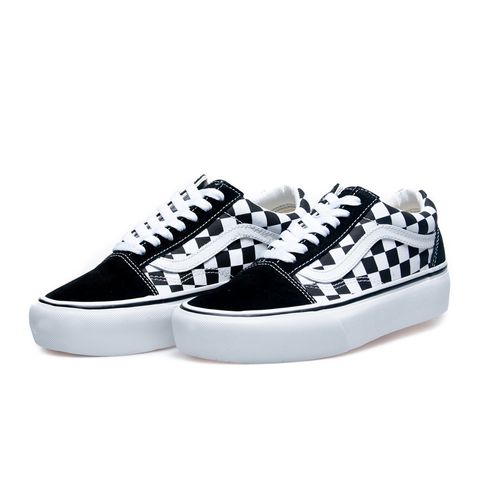 Tênis Vans Old Skool Platform Checkerboard Preto/Branco Espaco Tenis