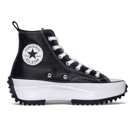 Star Cano Baixo Tenis All Star Plataforma Couro Preto Converse