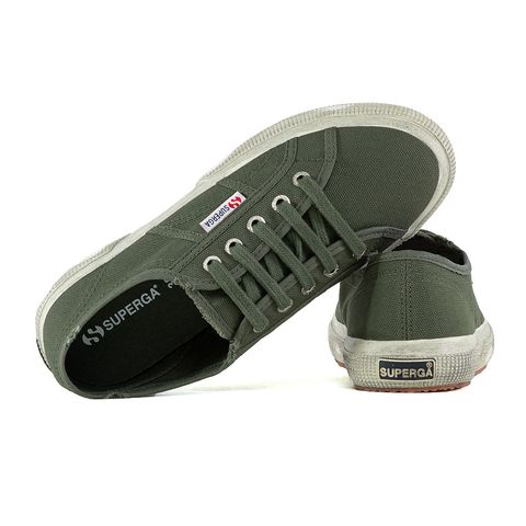 T nis Superga 2750 Stonewash Oliva Espaco Tenis