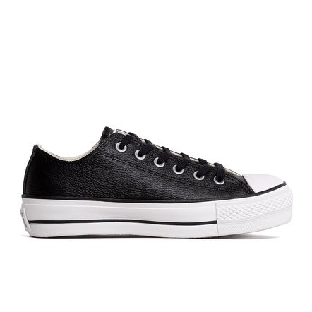 Star Chuck Tenis All Star De Couro Preto Feminino Couro Sintético