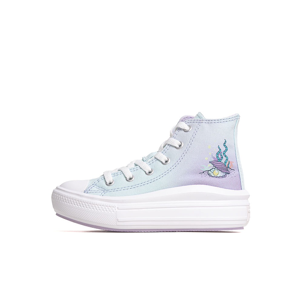 Tênis Converse Chuck Taylor All Star Kids Hi Seasonal Plus Azul 002/Lavanda  - Espaco Tenis