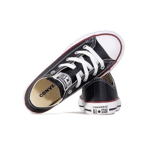 Star Chuck All Star Infantil Preto Couro All Star Preto Couro