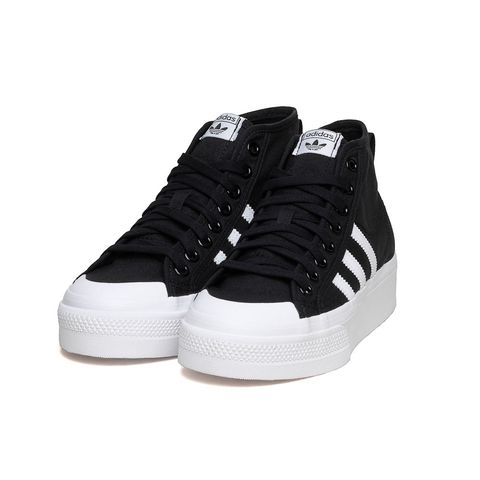 Tenis Adidas Originals Nizza Platform Mid Preto Branco Espaco Tenis