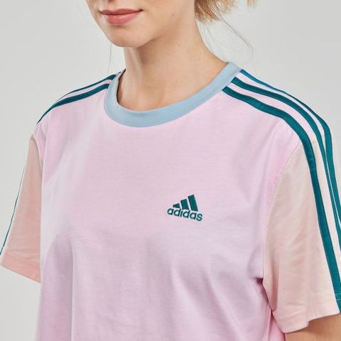 Camiseta adidas originals 3 stripes rosa best sale